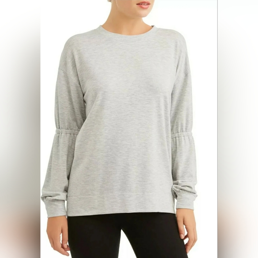 AVIA Womens Pollover Sweatshirt round neck Long Sleeve Gray Size L‎ (12/14)